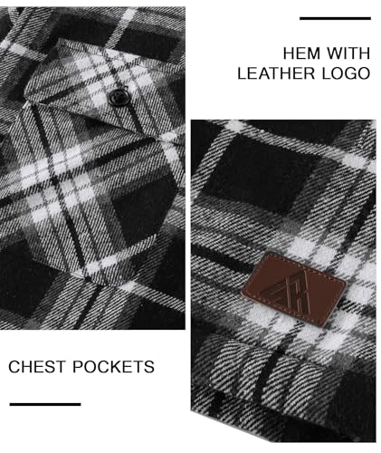 Men's Flannel Jacket Vintage Plaid Zip Up Sherpa Lined Fleece Coat Warm Winter Work Jackets with Hood3