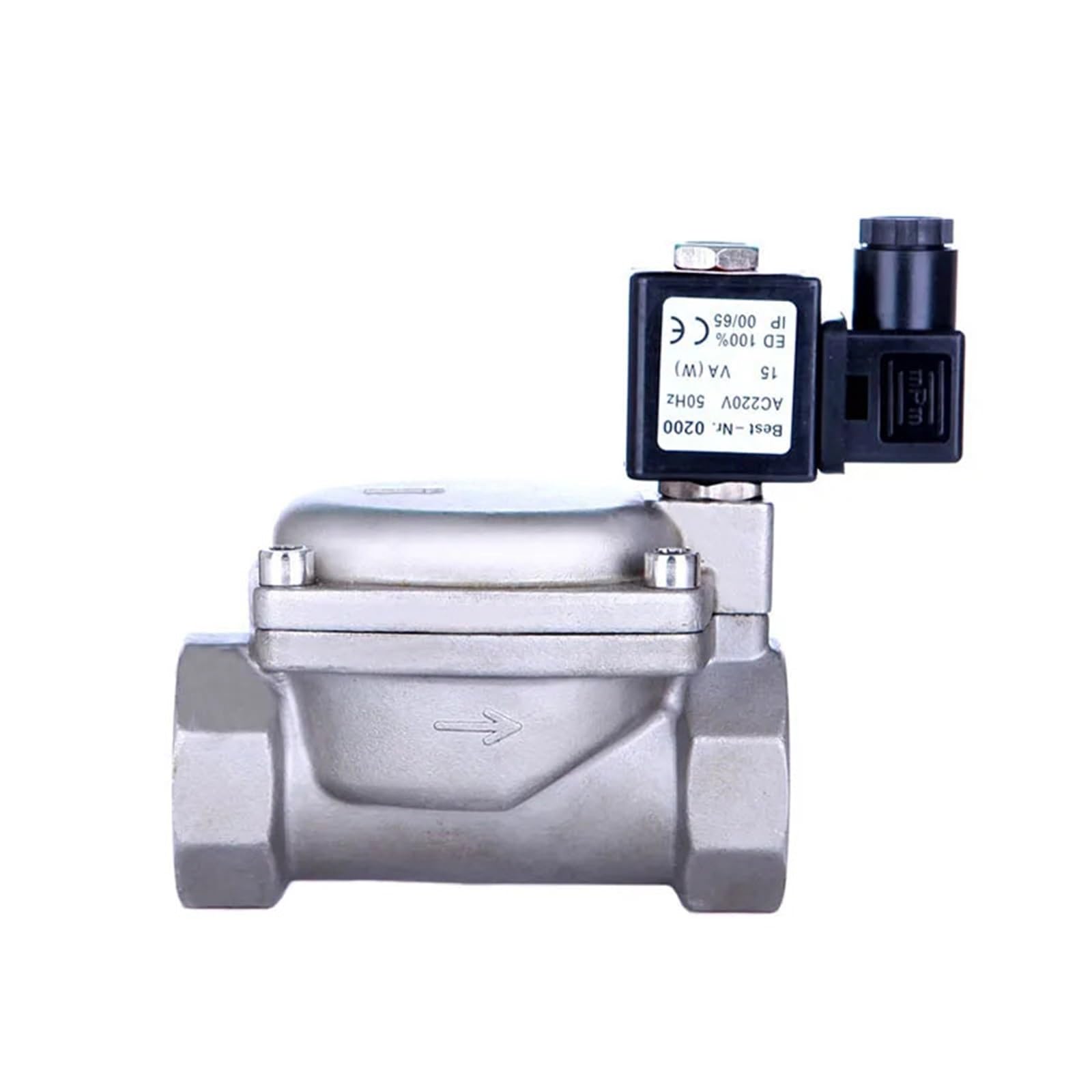 Elettrovalvola Elettrica Normalmente Chiusa Acciaio Inox 16kg Valvole Acqua Alta Pressione 12V 24V 220V(0927400,NBR-SEAL_110VAC)