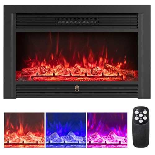 Tangkula 33-Inch Electric Fireplace Insert with Remote