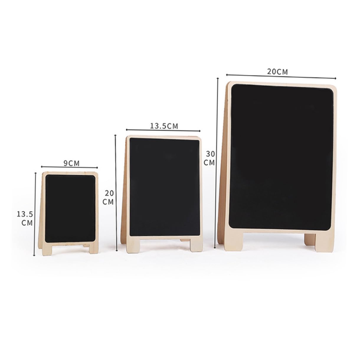 Tableaux Noirs en Bois de Cèdre et Installation Facile 3 Pièces Double Face Design Debout Pratique pour Bureau et Panneaux Mémo