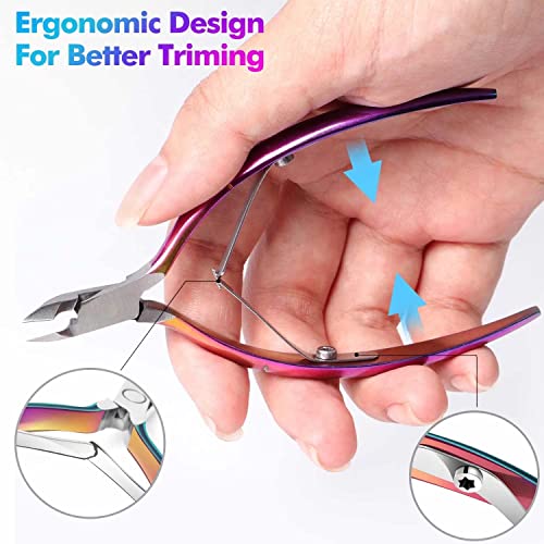 image for Cuticle Trimmer with Cuticle Pusher - Cuticle Cutter Nipper Clipper Gl