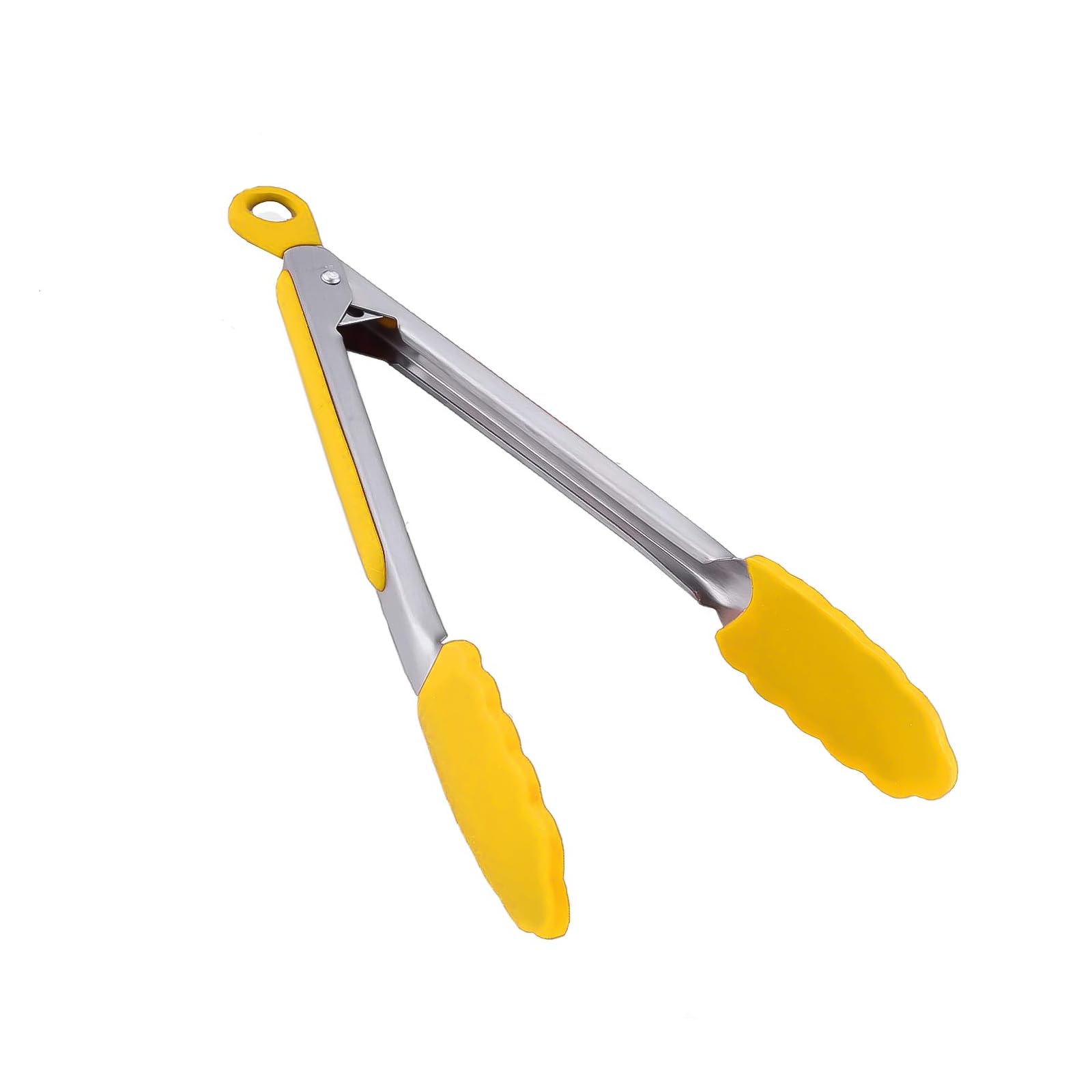 Pinze Silicone Antiscivolo Pinze Da Cucina In Acciaio Con Manici Antiscivolo - Per BBQ, Insalate, Cottura, Nuova, Set Da 1 Pinze BBQ Acciaio Antiscivolo