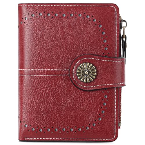 Image of Small Wallet for Women Bifold Credit Card Holder RFID Blocking with Zipper Pocket