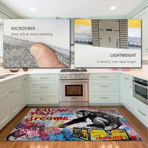 Tapis graffiti 100x150 cm design singe de salon - 4