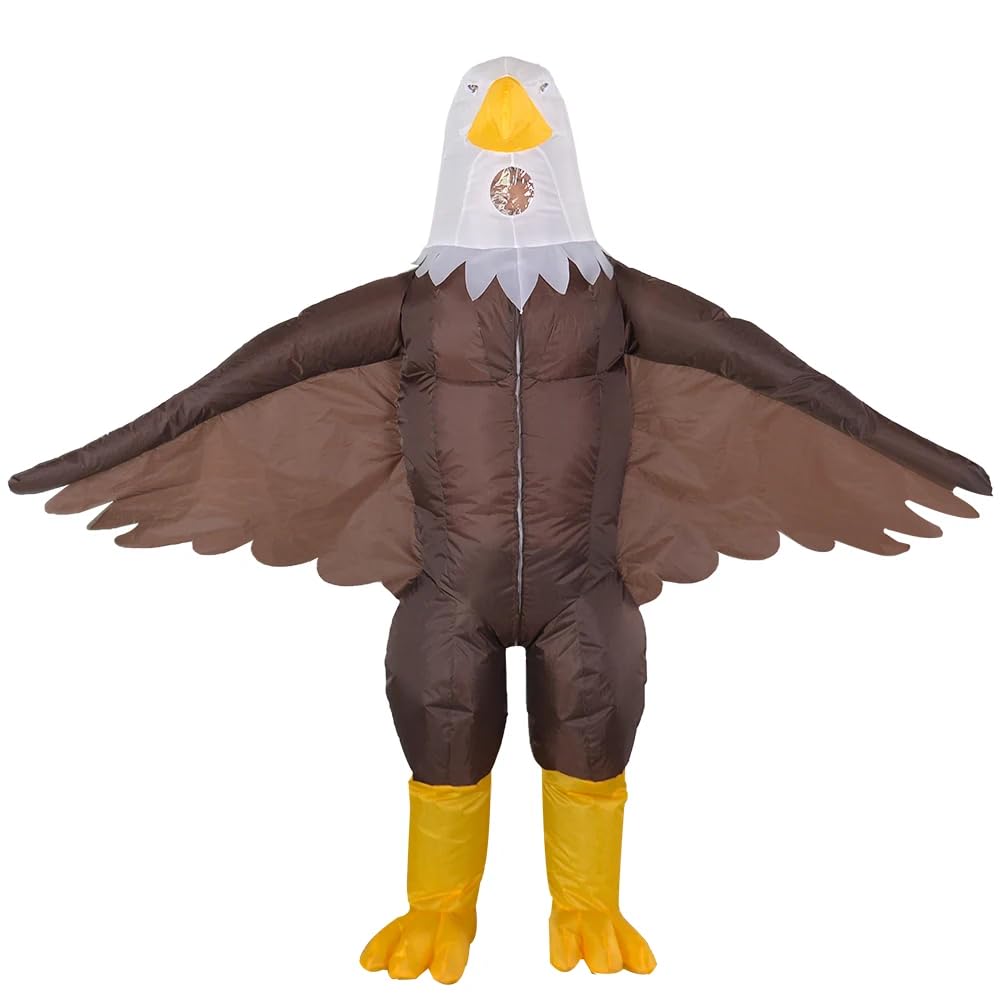 wylksylk Mascot Inflatable Eagle Costume, Inflatable Eagle Costume for Adult Air Blow up Bald Eagle Halloween Costume