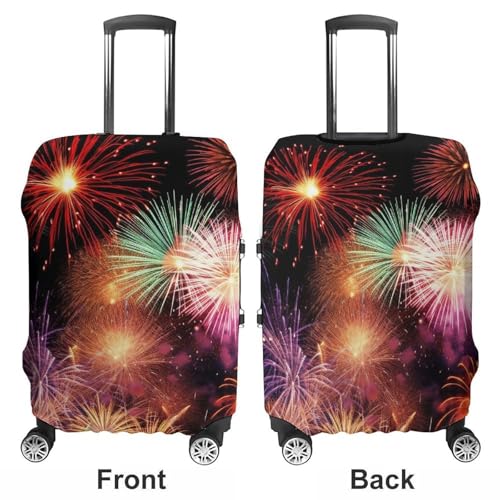 Beautiful Fireworks Luggage Cover, Washable Elastic Suitcase Cover Protector Fit 18-32 Inch Luggage3