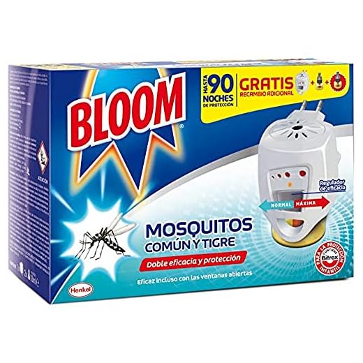 Bloom Doble Eficacia Electrico Líquido para mosquitos común y tigre Aparato + 2 Recambios