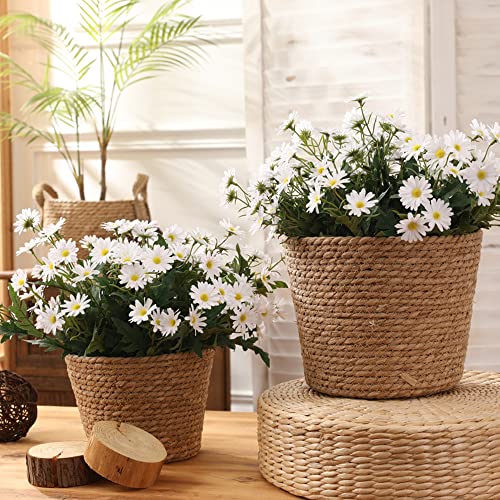 Gowwfud Artificial Daisy Flowers Fake Gerber Daisy Silk Bouquets 2 Bundles Pastoral Style For Home Garden Window Wedding Indoor Outside Decoration (White) #TOP6