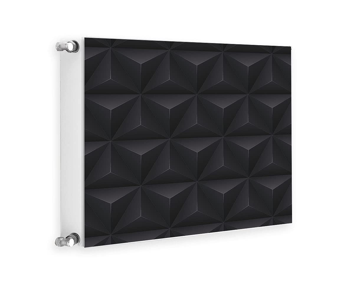 TMK ArtDeko Heizkörperverkleidung mit Magnet Stilvolle Material 60x60 Heizkörperabdeckung, Schwarz