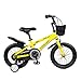 MYRCLMY Vélo Enfants, Enfants Scooter Vélo pour 2-11 Ans, Garçons Et Filles Formation Vélo avec Formation Roues Et Freins À Main, 95% Assemblé Bébé VTT,Jaune,16inch