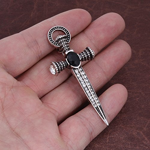 Image of Antique Rhinestone Sword Pin Brooch Lapel Pin Scottish Kilt Pins Cardigan Shawl Safety Pin Hat Pins