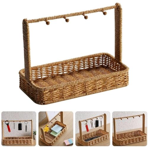 Panier pour collations et rangement bureau en osier tressé