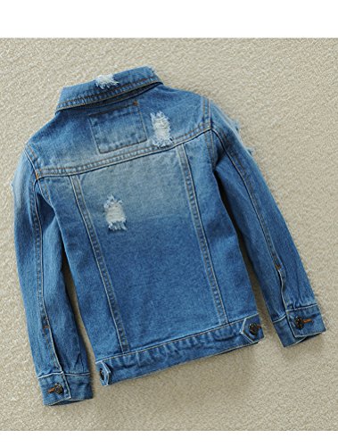 Image of Mallimoda Kids Boys Girls Hooded Denim Jacket | Jean Jacket for Boys Girls, Lightweight Coat with Hood, Zip Up Casual Outerwear, Spring Fall Fashion Clothes, Outdoor Wear