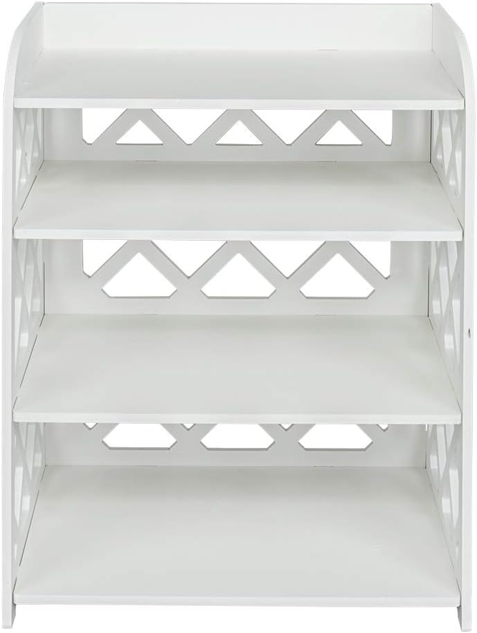 Flymatic 4-Tier Wood-Plastic Table Multi-Room Ready and Long-Lasting Design