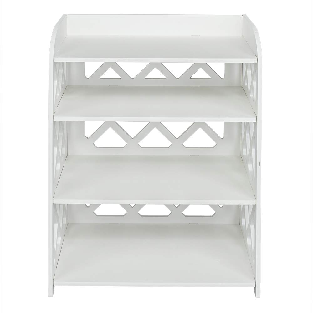 Flymatic 4-Tier Wood-Plastic Table Multi-Room Ready and Long-Lasting Design