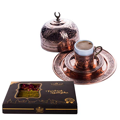 Cerez Pazari Turkish Delight Pistachio With Fantastic Rose & Pomegranate Flavour Experience In Luxury Gift Box 8.8 Oz | Assorted Gourmet Soft Candy, Sweet Vegan Traditional Lokum (Loukoumi) (9-11 Pcs) #TOP2