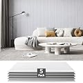 Art3dwallpanels 5 Pack Acoustic Panels, 48" X 24" X 0.71" Soundproof Wall Panels, Self Adhesive High Density Sound Absorbing Acoustic Treatment for Recording Studio, Office, White