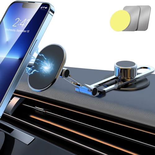 Qianyou Porta Cellulare Auto,[Potente Ventosa] Supporto Telefono Auto con Braccio Lungo Regolabile,Calamita per Cellulare Auto Cruscotto a Mani Libere,Accessori Auto per Tutti Gli Smartphone