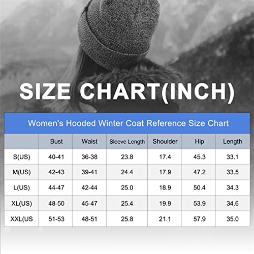 Ggleaf Women's Winter Thicken Jacket Quilted Coat Puffer Parka With Faux Fur Trim Hood Black Large #TOP5