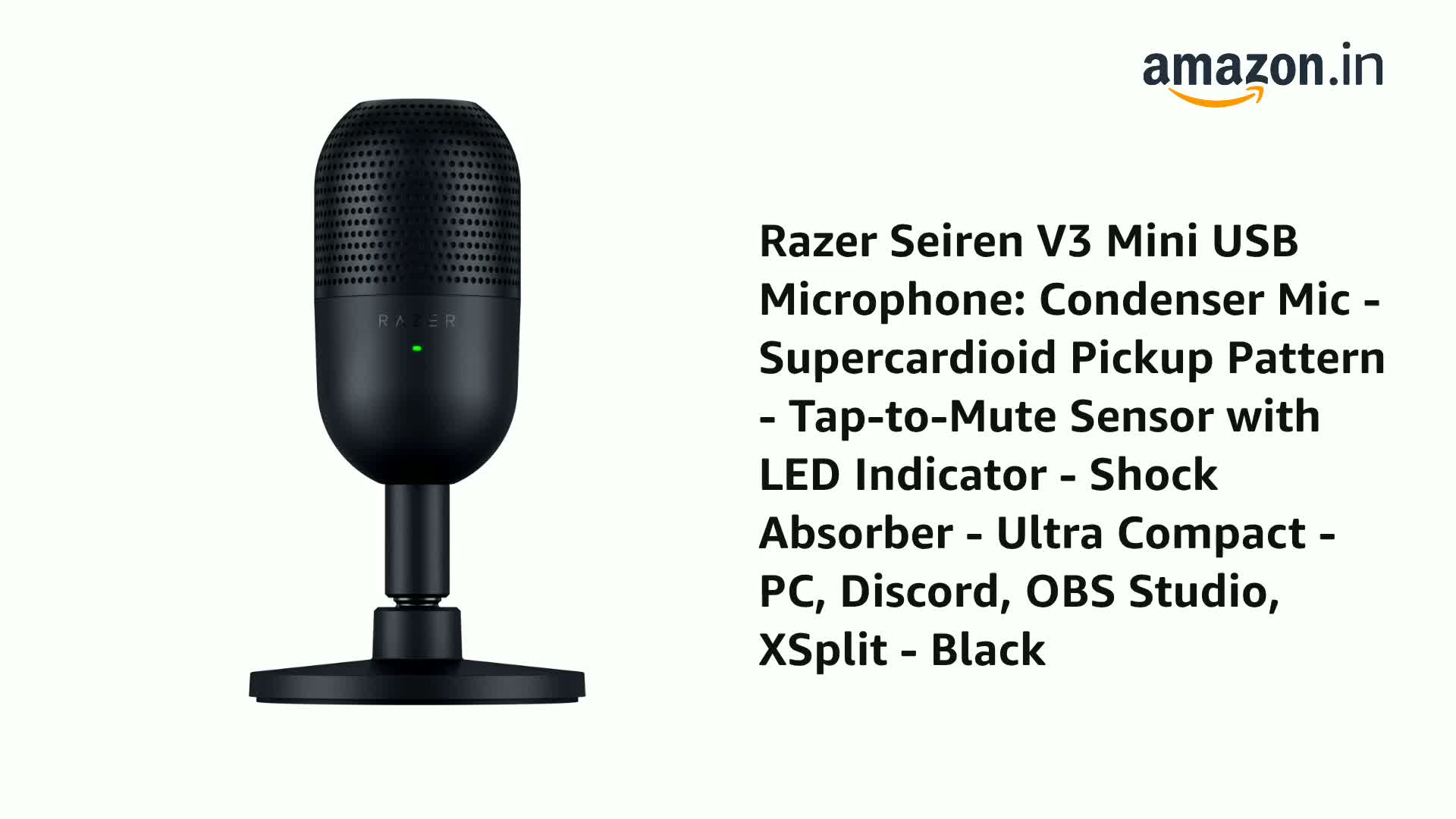 Amazon.in: Buy Razer Seiren V3 Mini USB Microphone: Condenser Mic
