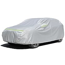 Favoto Copertura Auto Esterno Impermeabile – Telo Copriauto in PEVA+Cotone Anti UV Vento Polvere con Cerniera per Berlina Due Volumi 370-400cm