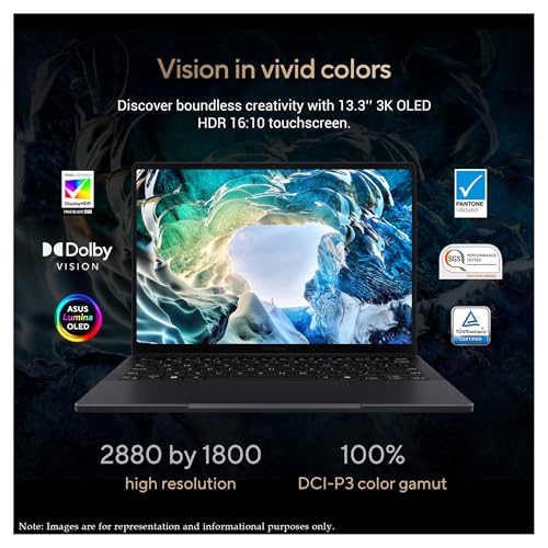Image of ASUS ProArt PX13 Copilot+ Laptop, AMD Ryzen AI 9 HX-370, 32 GB LPDDR5X RAM, 1 TB PCIe SSD, 13.3'' 3K (2880x1800) OLED Touchscreen, Nvidia G-Force RTX 4050, Backlit Keyboard, W11 Home, Nano Black