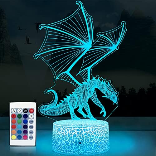 YAOMYLT Dragon Night Light Gifts for Kids Dragon Lamp 16 Colors with Remote & Touch Control Table Lamp Cool LED Dragons Light Room Decor on Christmas or Birthday Gifts for Boys Girls