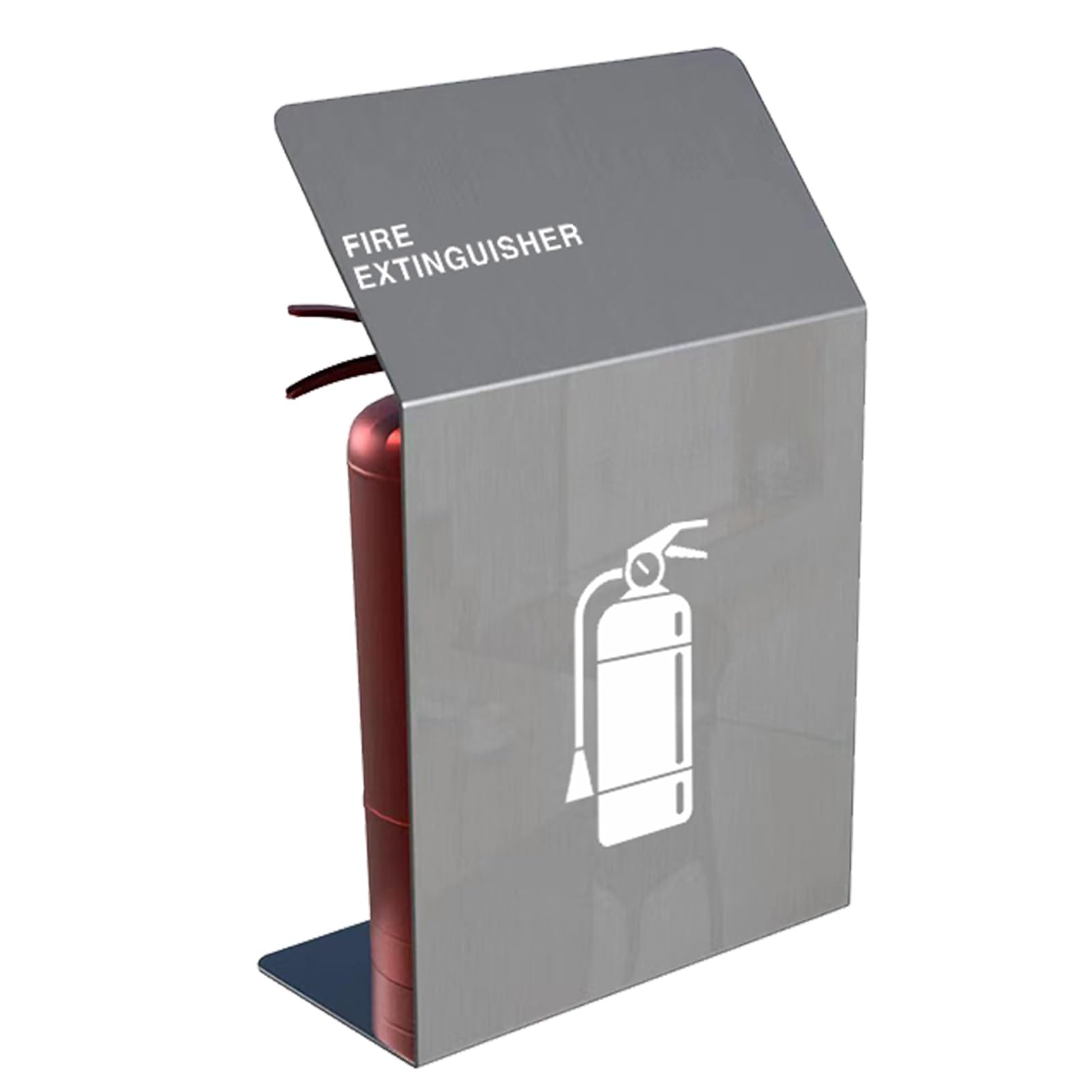 Extintor de incendios con letrero, caja de acero inoxidable para decoración comercial y de seguridad en el hogar
