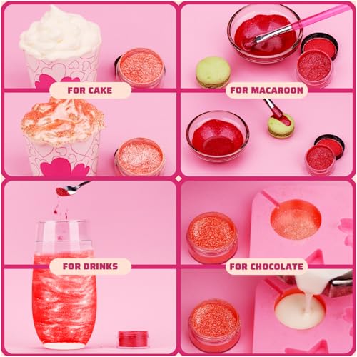 Edible Glitter for Drinks, Fidton 2 Colours Sparkling Edible Cake Decorations Set, Cake Glitter for Bakery Fondant - Image 3