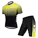 TOMSHOO Abbigliamento Ciclismo, Completo Ciclismo Uomo, Set di Maglie da Ciclismo Primaverili ed Estive, Pantaloni da Ciclismo con Cuscini Imbottiti 4D (S, Giallo)