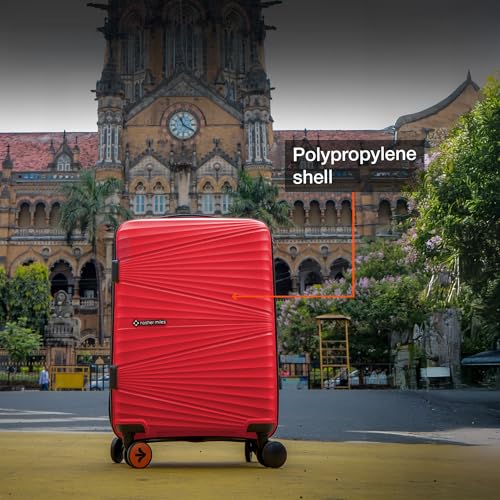 Image of Nasher Miles Mumbai Hard-Sided Polypropylene Luggage Set of 2 | 65cm & 75cm | 8 Wheels Medium & Large Trolley Bag for Travel | Suitcase (Red)