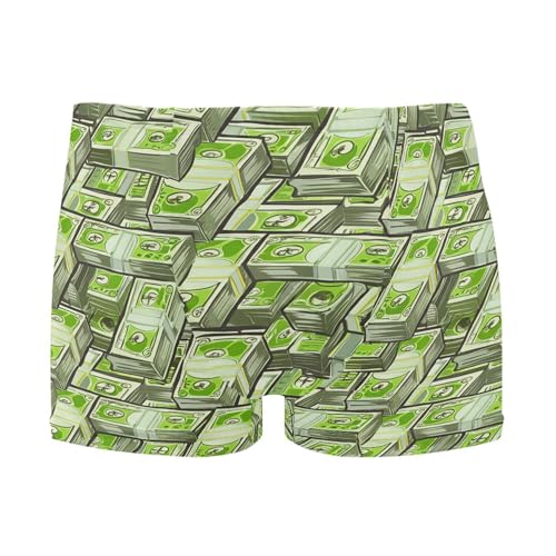 Paper Money Hundred Dollar Bills Mens Swim Trunk Swimwear Bathing Suit Swim Brief Square Leg Board Short S B0405087