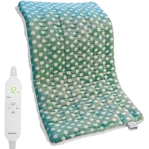 HELLOMOTO Heating Pad for Back Pain Relief, Large Heating Pad for Back/Shoulder/Abdomen/Waist/Leg Pain with 12 Heat Settings and 8 Timer Settings, Extra Large 12"x24"- YDG01 Cover