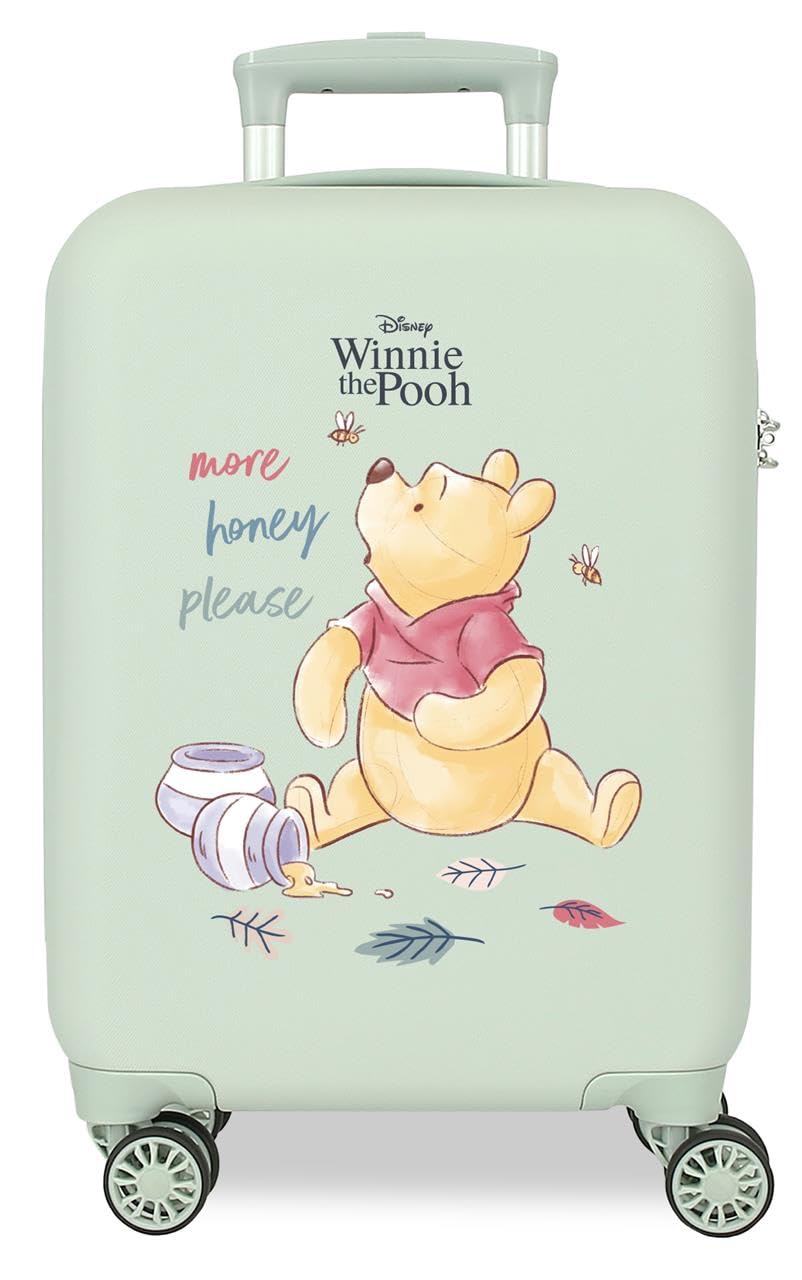 Joumma Disney Winnie Puuh Kabinenkoffer, Grün, 33 x 50 x 20 cm, starr, ABS, seitlicher Kombinationsverschluss, 28 l, 2,2 kg, 4 Doppelräder, Handgepäck