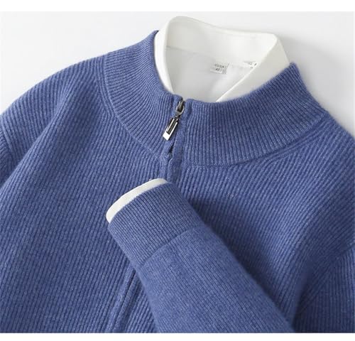 Men's Full Zip Cardigan Sweaters Casual Stand Collar Slim Fit Long Sleeve Knitted Sweater Solid Color Warm Mens Sweater3