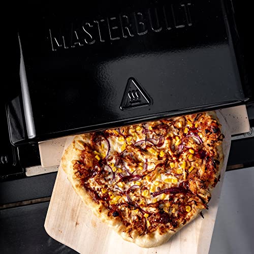 Image of Masterbuilt Gravity Series Outdoor Pizza Oven Accessory insert with Ceramic Pizza Stone, Porcelain-Coated Exterior with Stainless Steel Interior in Black, Model MB20181722