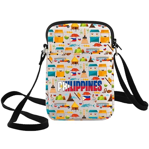 WZMPA Philippines Crossbody Bag Philippine Pride Gift Philippines Travel Culture Adjustable Strap Bag Filipina Merchandise