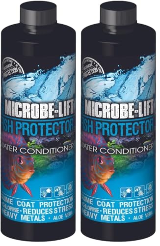Image of MICROBE-LIFT Fish Protector Water Conditioner, Aquatic Stress Reducer, Forms Multiple Layers of Slime Coat Protection, 16 oz (Pack of 2)