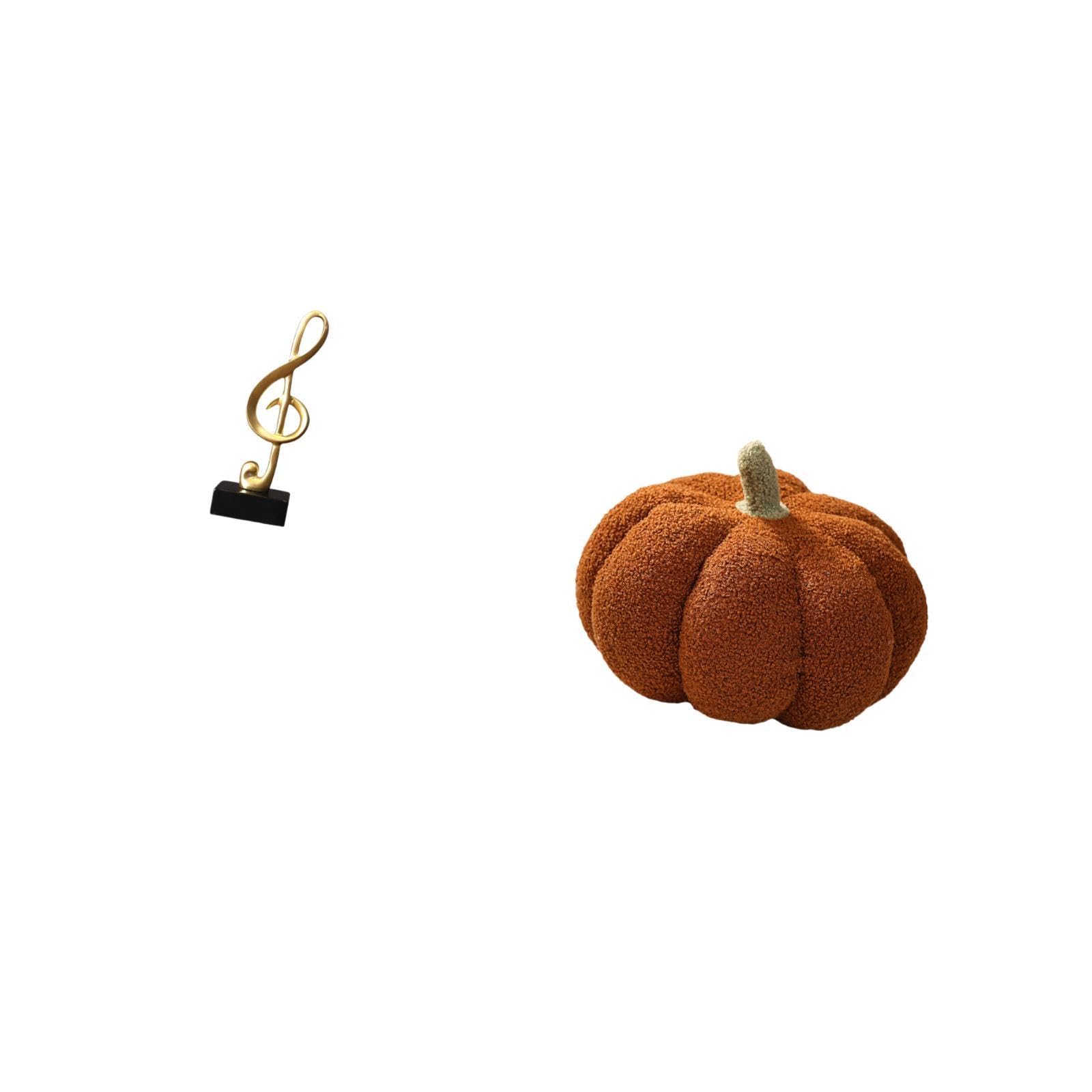 Musical Pumpkin Note Sculpture Resin Pillow Creative Tabletop Plush Sofa Cushion Centerpiece for Desk Fireplace Housewarming Gift Bedroom Room Décor||Figurines| Home Décor|Home & Garden-image-36