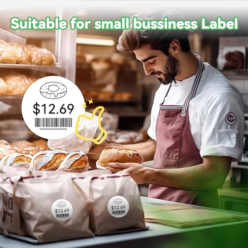 Image of 2'' White Round Thermal Labels, 750pcs Circle Thermal Printer Label, Multi-Purpose for DIY Logo Design, Name /Price Tag, Address, QR Code, 750 Labels /Roll