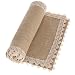 Ling's moment 12x60 Inch Burlap Cream Lace Hessian Table Runner Jute Rustic Country Wedding Party Decoration, Kitchen Decor Farmhouse Decoration (Various Size Available)