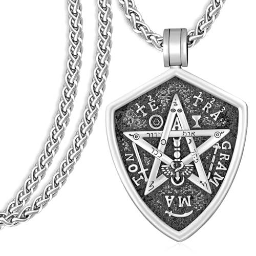 925 Sterling Silver Tetragrammaton de Plata Tetragrammaton Pendant Amuletos de Protección y Buena Suerte for Men
