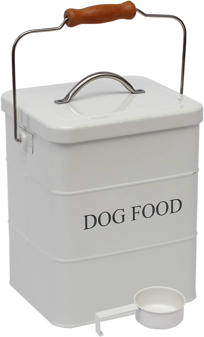 Amici Pet, Zentangle Pet Food Large Metal Storage Bin, Paw