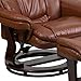 Flash Furniture Allie LeatherSoft Upholstered Recliner with Footrest, Arms, and Headrest, Padded Swivel Recliner Chair and Ottoman Set, Brown Vintage