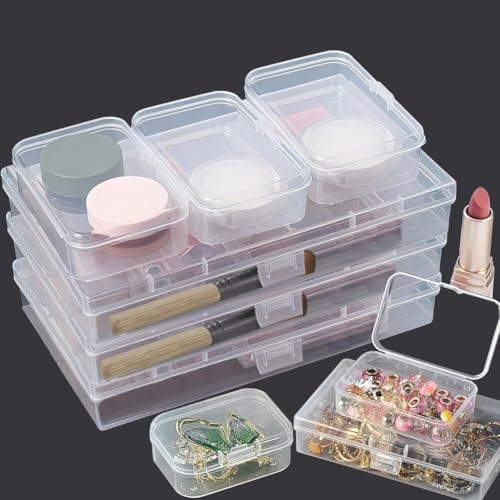 Image of Bead Storage Box,72pcs Transparent Plastic Storage Containers Different Sizes,Crayon Box, Small Item Management Box And Labels,DIY Jewelry Craft Nails, Bracelets, Jewelry, Diamonds, (5.3x3.15x1.2)