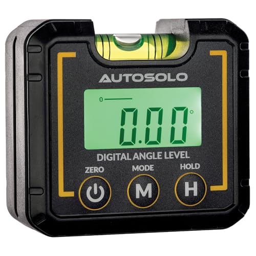 AutoSolo Digital Angle Level Gauge 0.1 Accuracy - 4-in-1 Magnetic Inclinometer for Camber Caster Alignment Tool & Construction
