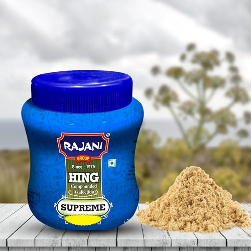 Image of Rajani Supreme Hing Powder 50g | Pure & Strong Asafoetida | Natural Indian Spice | Enhances Taste & Aroma | Ready to Use Masala for Tadka, Dals, Curries | Hygienically Packed | No Preservatives