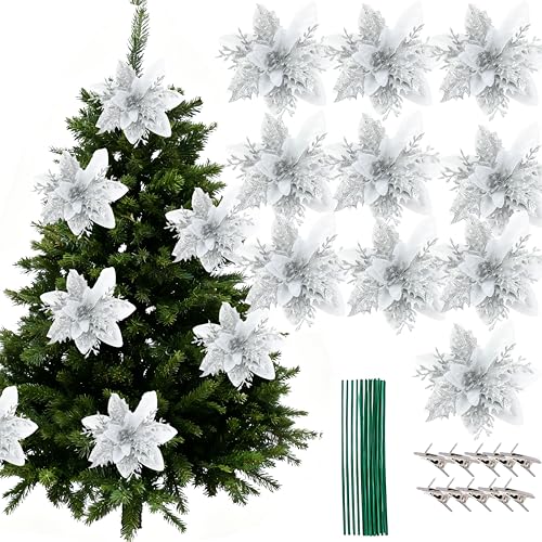 10 Stücke Weihnachten Funkeln Weihnachtsstern Blumen mit 10pcs...