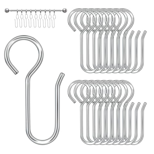 60 Pcs S Metal Curtain Track Hooks Small S Shaped