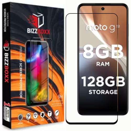 Image of MOTOROLA G32 Tempered Glass | DuraGlass & Anti Explosion | Full Screen Coverage-Edge to Edge | 9H Hardness | With Easy Installation Kit (Pack of 1)